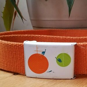 Pistil Brand Belt Abstract Orange Slide Buckle